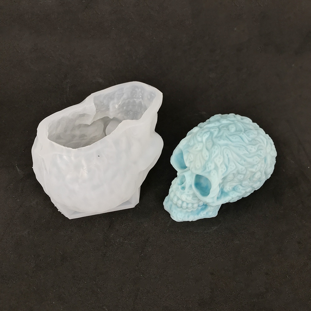 Halloween Ghost Skull Head Silicone Mold Full Of Small Ghost Skull Head Aromatherapy Candle Plaster Decoration Dropping Mold 8589