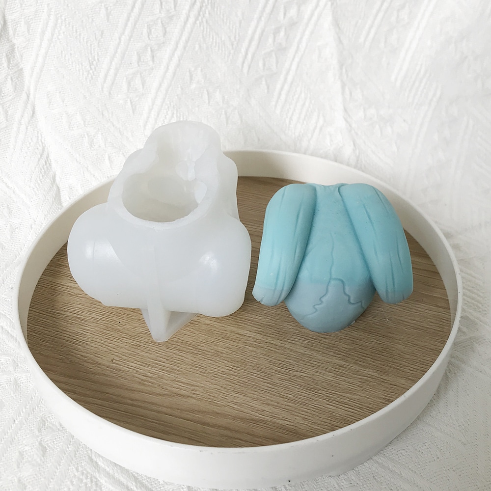 Long Sheep Horn Skeleton Aromatherapy Candle Silicone Mold Halloween Dropper Decoration Gypsum Mold 8593
