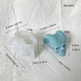 Long Sheep Horn Skeleton Aromatherapy Candle Silicone Mold Halloween Dropper Decoration Gypsum Mold 8593