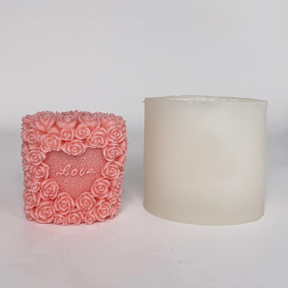 Love Rose Silicone Candle Mold Valentine's Day Aromatherapy Gypsum Mold 8038