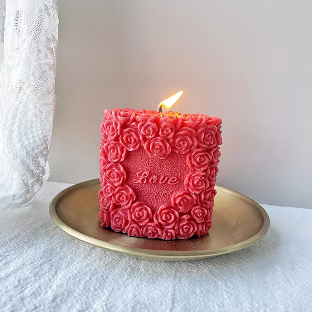 Love Rose Silicone Candle Mold Valentine's Day Aromatherapy Gypsum Mold 8038