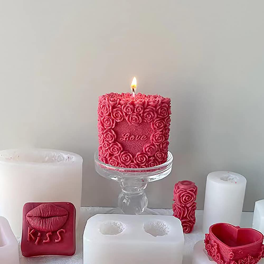 Love Rose Silicone Candle Mold Valentine's Day Aromatherapy Gypsum Mold 8038