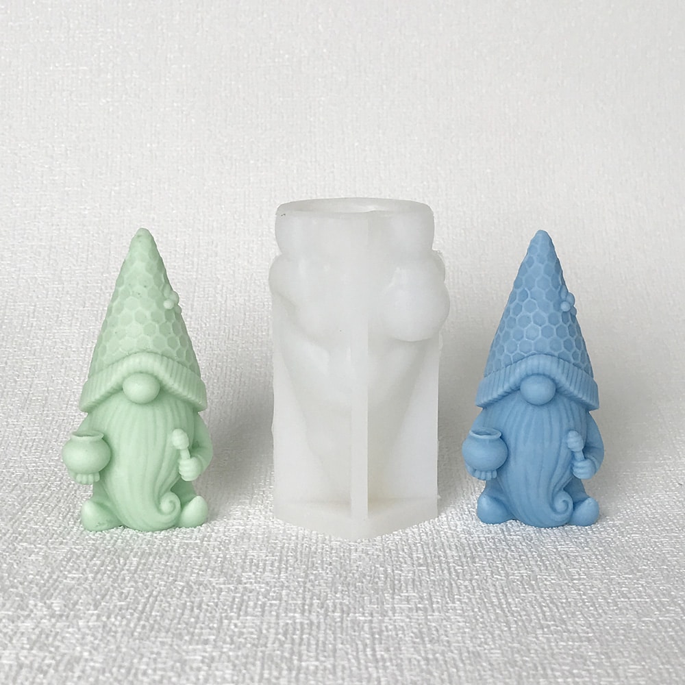 New Faceless Santa Claus Candle Silicone Mold Hand Held Honey Pot Butterfly Dwarf Christmas Gift Mold 8600