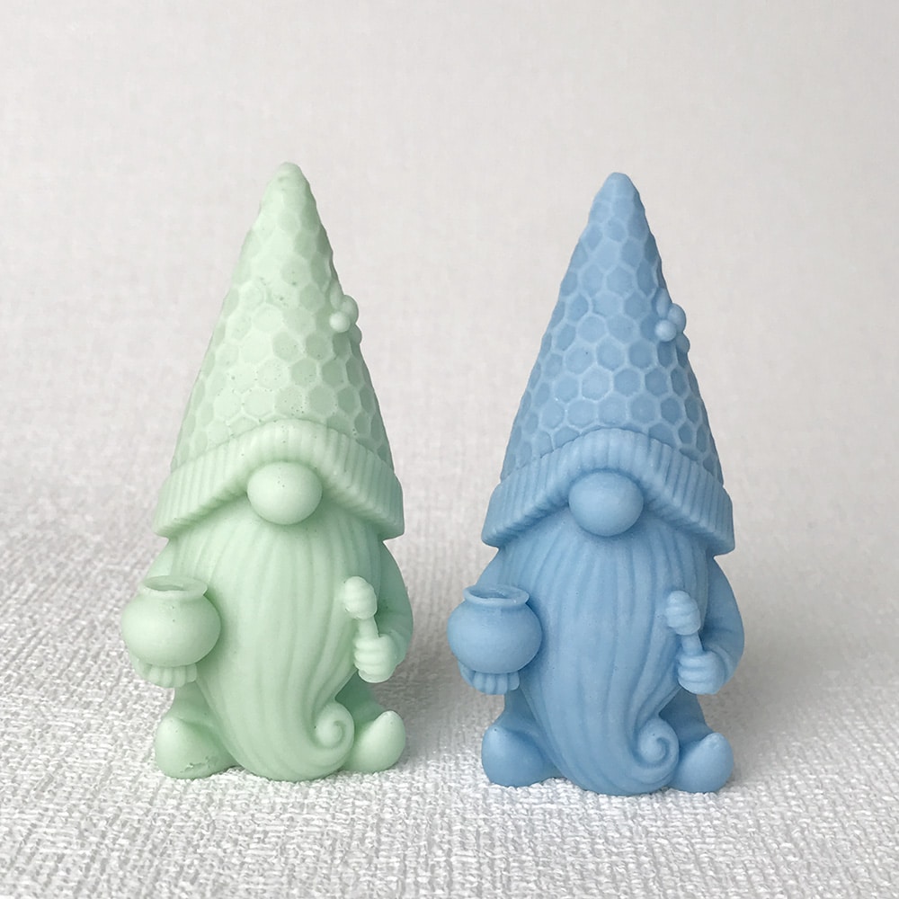 New Faceless Santa Claus Candle Silicone Mold Hand Held Honey Pot Butterfly Dwarf Christmas Gift Mold 8600