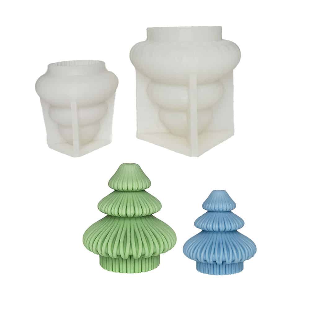Origami Christmas Tree Aromatherapy Candle Grinding Tool Resin Gypsum Pendant Silicone Mold 8617s