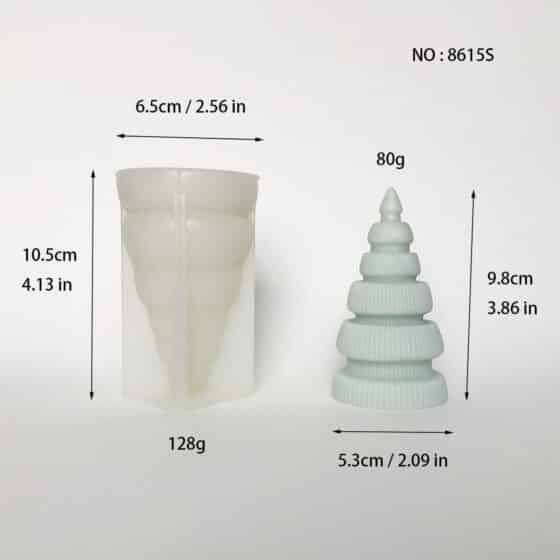 Origami Christmas Tree Aromatherapy Candle Mold Resin Gypsum Decoration Silicone Mold 8615s