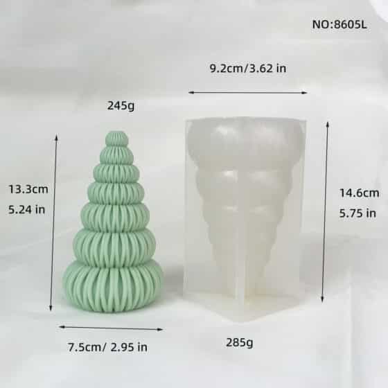 Origami Christmas Tree Aromatherapy Candle Silicone Mold Expanded Fragrance Stone Christmas Decoration Ornament Mold 8605l