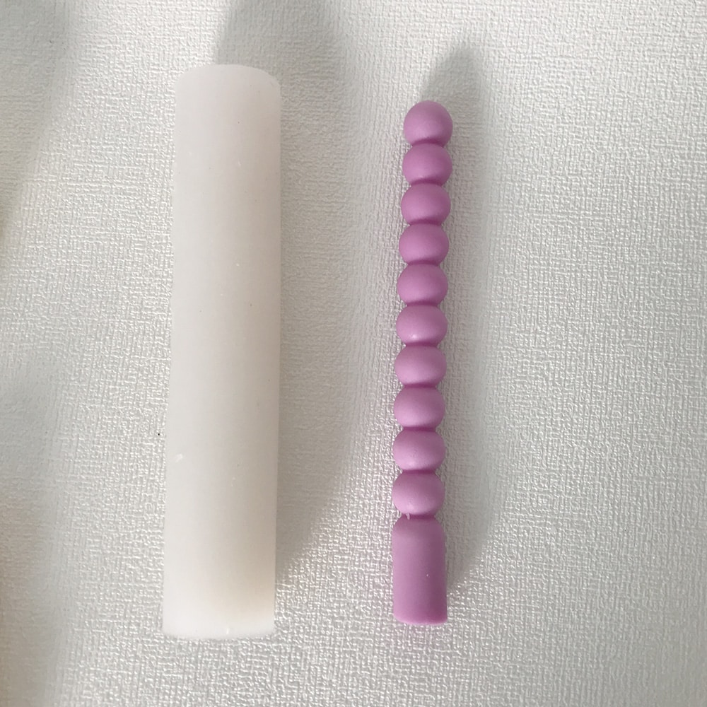 Round Bead Aromatherapy Candle Mold Nordic Style Long Candle Silicone Mold 8601