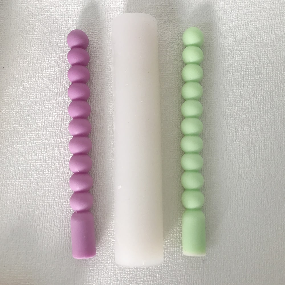 Round Bead Aromatherapy Candle Mold Nordic Style Long Candle Silicone Mold 8601