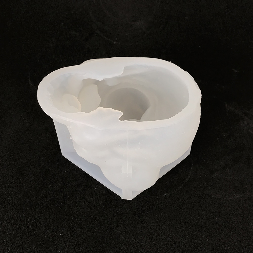 Sheep Horn Skeleton Head Aromatherapy Candle Silicone Mold Halloween Dropper Decoration Gypsum Mold 8591