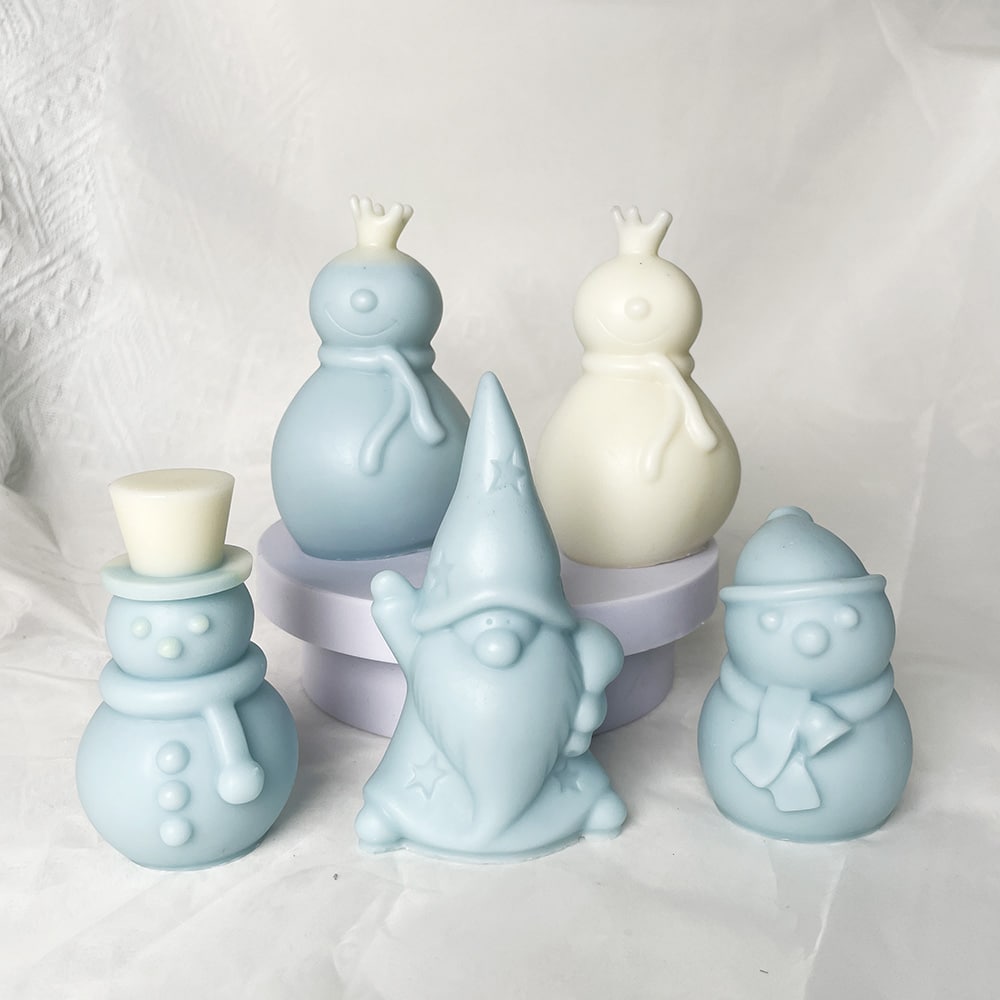 Star Christmas Tree Hat Snowman Candle Silicone Mold Christmas Aromatherapy Plaster Expanded Fragrance Stone Decoration Mold 8623