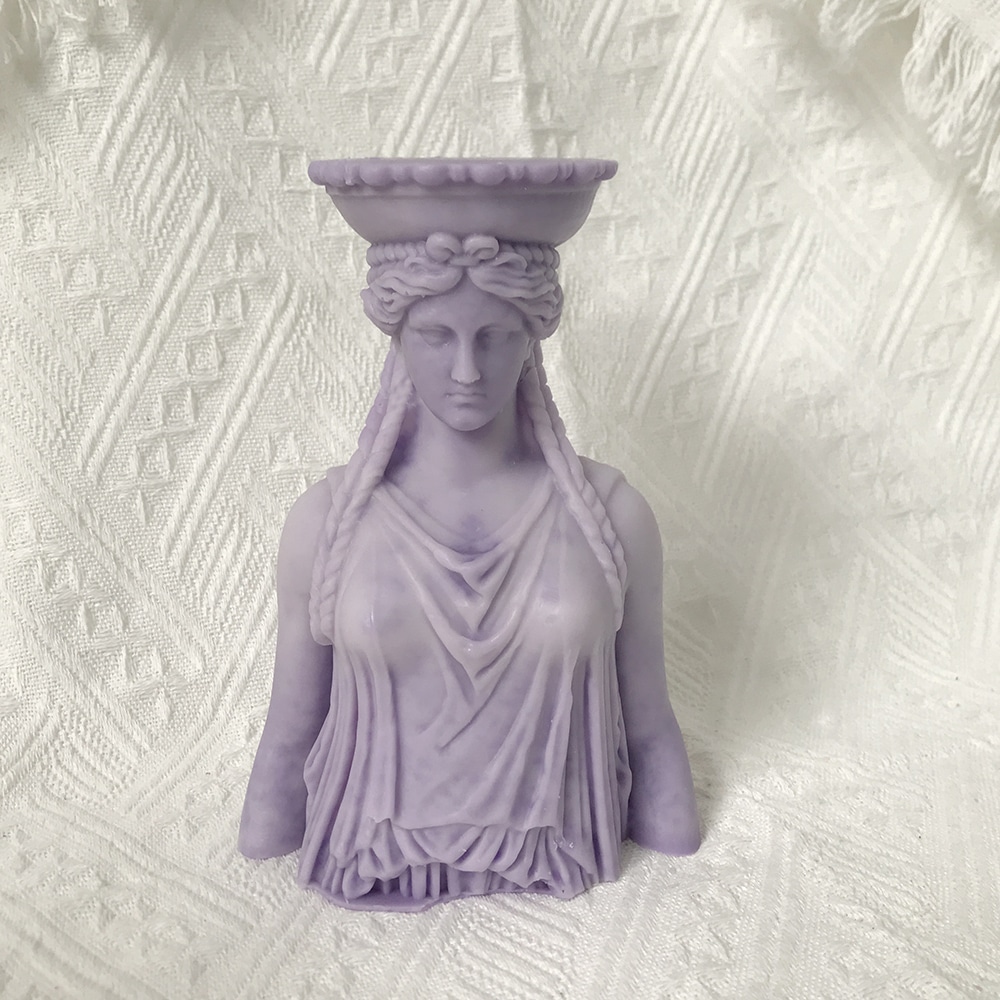 Ancient Greek Female Statue Silicone Mold Female Bust Diy Gypsum Expanded Stone Ornament Candle Mold 8536