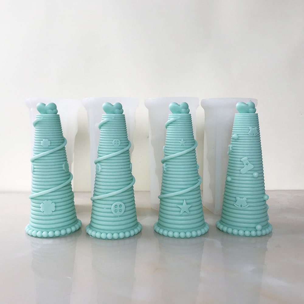 Christmas Tree Candle Silicone Mold Diy Handmade Aromatherapy Christmas Decoration Gypsum Ornaments Drip Glue Making Mold 8562