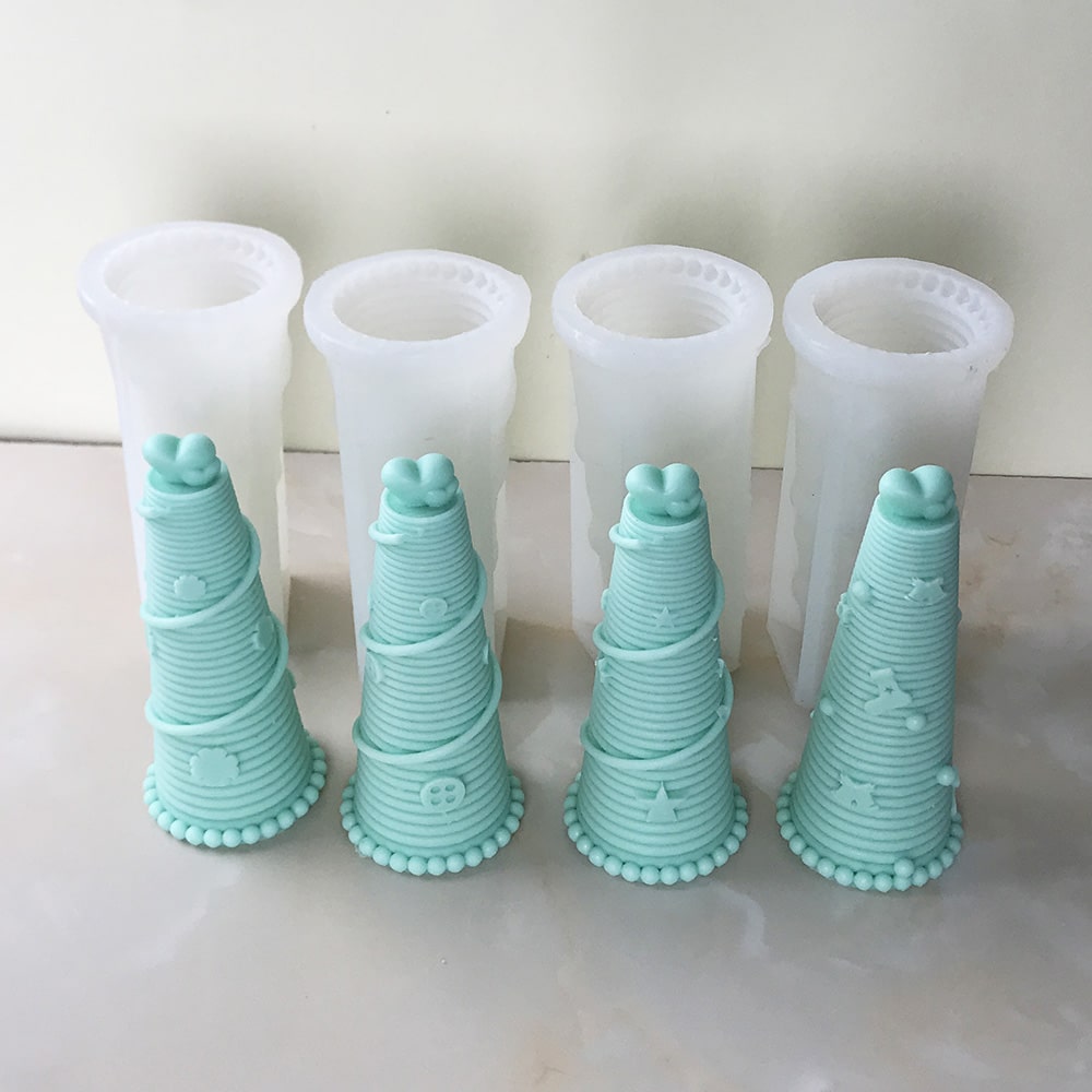Christmas Tree Candle Silicone Mold Diy Handmade Aromatherapy Christmas Decoration Gypsum Ornaments Drip Glue Making Mold 8562