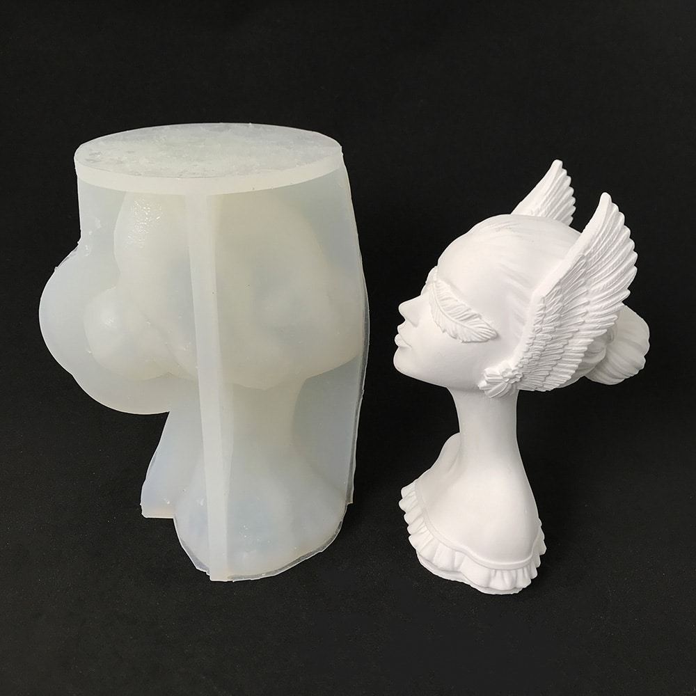 Girl Statue Candle Silicone Mold Diy Creative Gift Nordic Style Gypsum Decoration Mold 8555