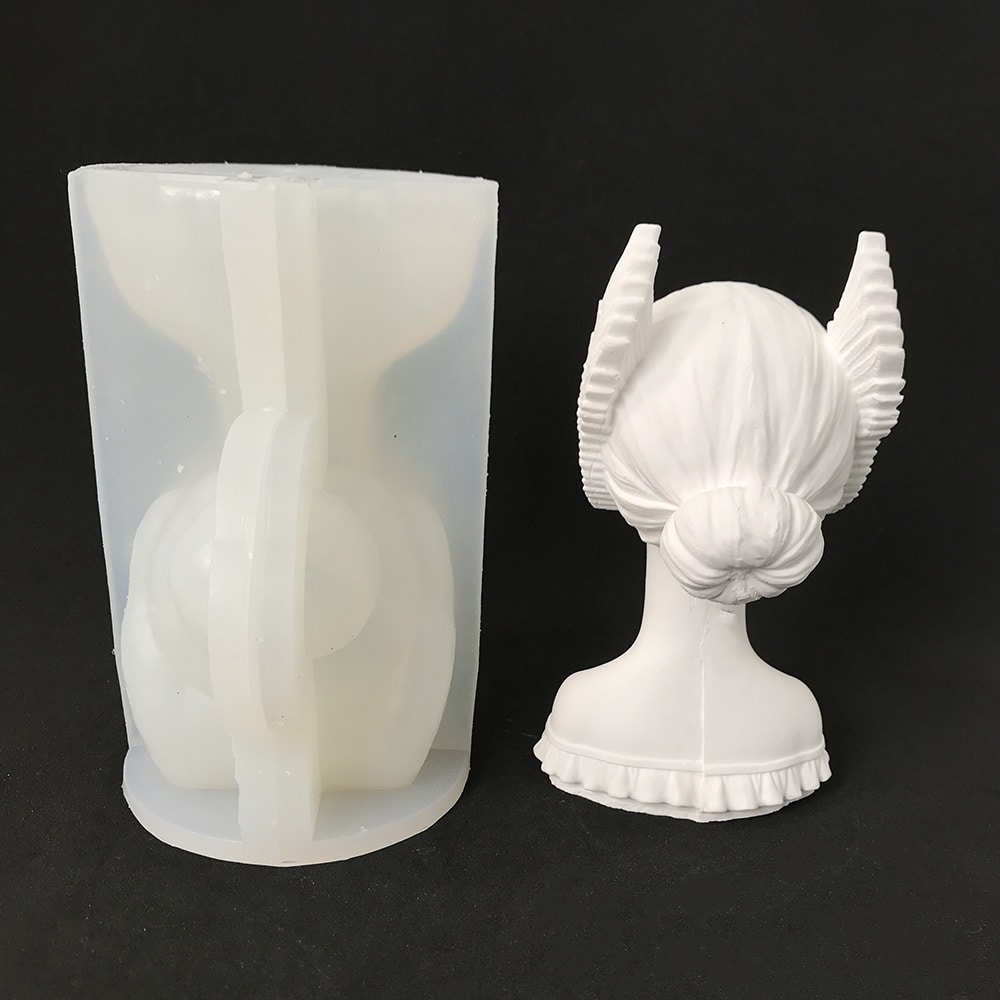 Girl Statue Candle Silicone Mold Diy Creative Gift Nordic Style Gypsum Decoration Mold 8555