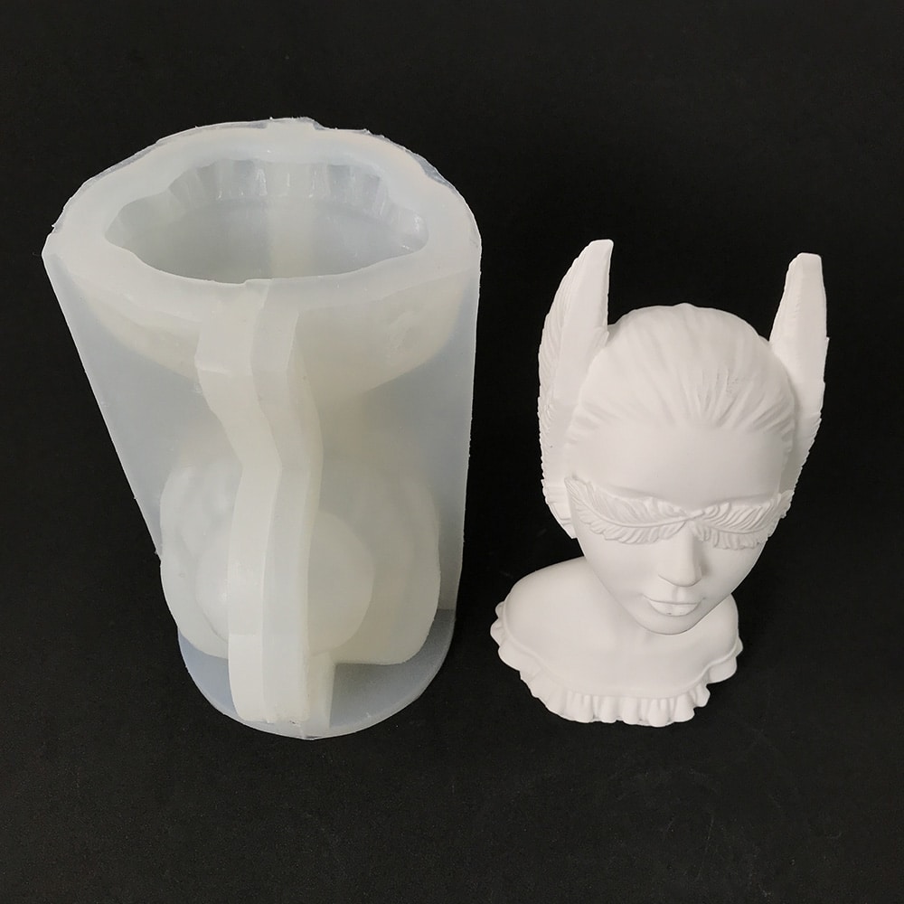 Girl Statue Candle Silicone Mold Diy Creative Gift Nordic Style Gypsum Decoration Mold 8555