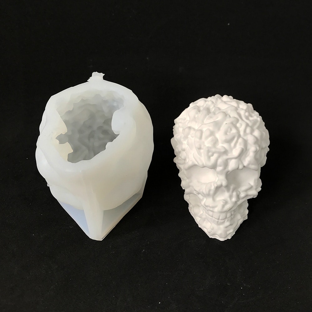 Skull Head Aromatherapy Candle Silicone Mold Diy Halloween Gypsum Decoration Mold 8580