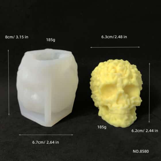 Skull Head Aromatherapy Candle Silicone Mold Diy Halloween Gypsum Decoration Mold 8580