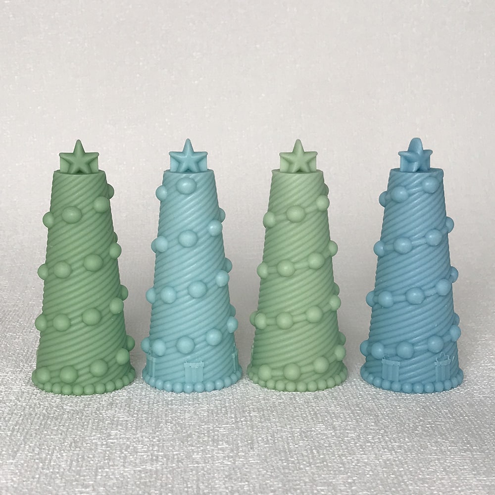 Star Christmas Tree Candle Silicone Mold Christmas Bell Socks Clover Safety Buckle Christmas Tube Gypsum Mold 8570