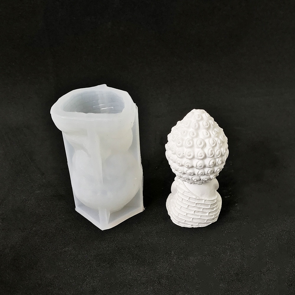 Three Dimensional Buddha Aromatherapy Candle Silicone Mold Desktop Gypsum Ornament Handicraft Mold 8548