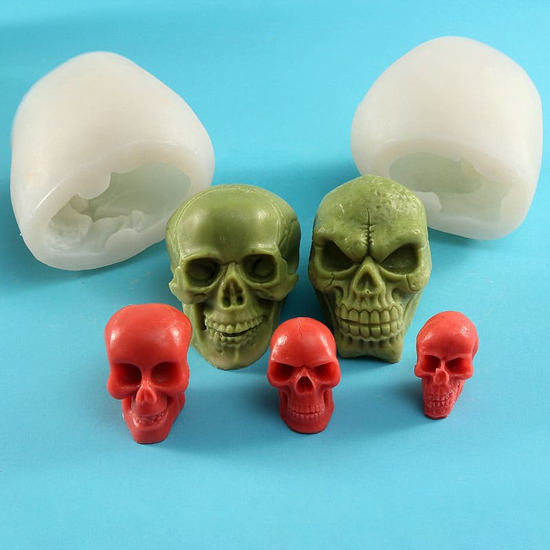 Wax Mold For Candles Diy Candle Mold Skull Silicone Mould Halloween Molds 8096xl-2