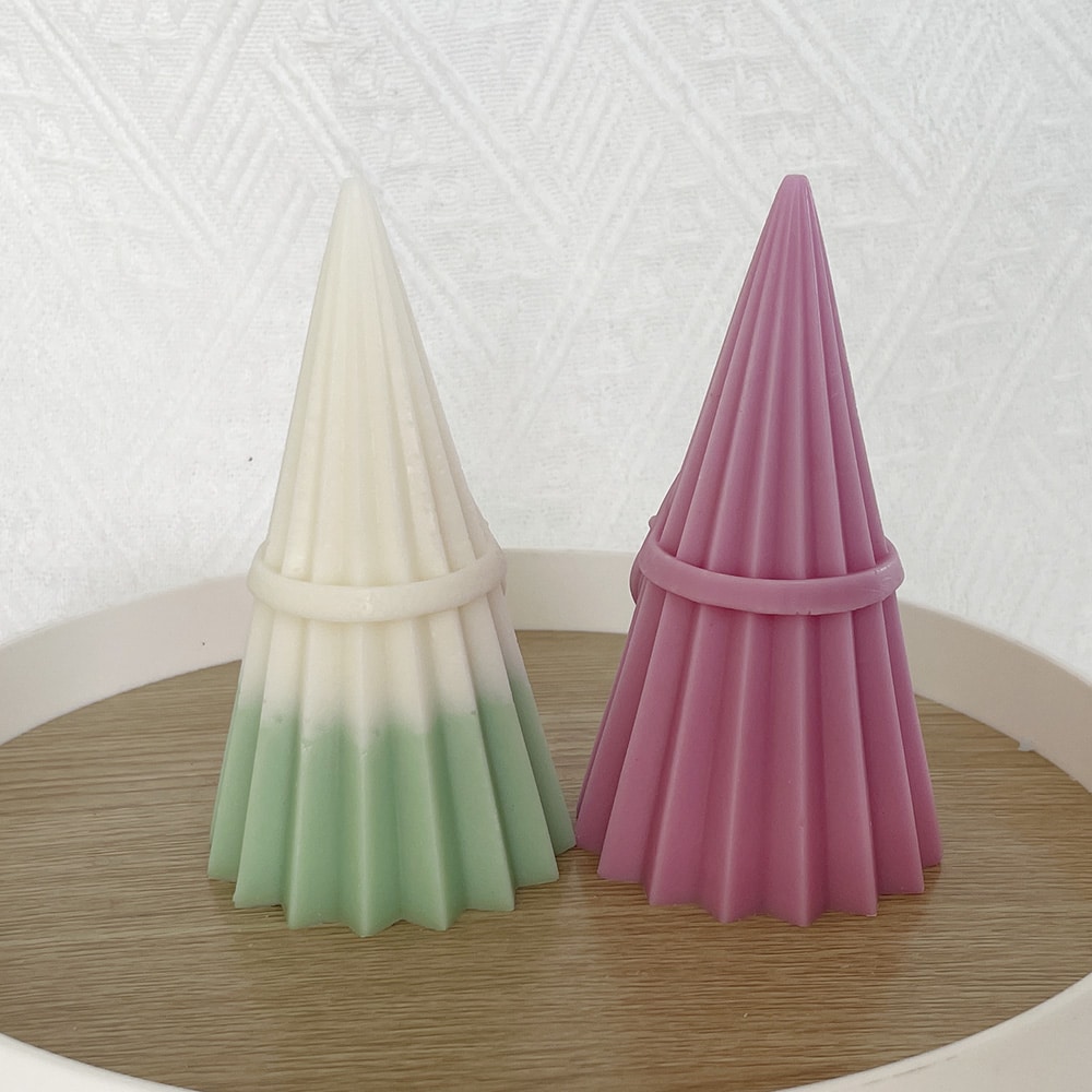 3d Santa Claus Aromatherapy Candle Silicone Mold Christmas Pie Gift Vertical Pattern Conical Santa Claus Gypsum Decoration Mold 8662l
