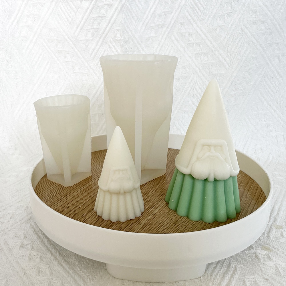 Long Beard Santa Claus Aromatherapy Candle Mold Handmade Soap Diy Christmas Companion Gift Decoration Silicone Mold 8663s