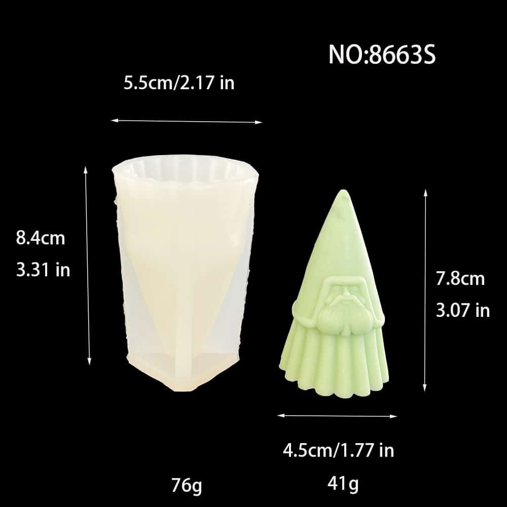 Long Beard Santa Claus Aromatherapy Candle Mold Handmade Soap Diy Christmas Companion Gift Decoration Silicone Mold 8663s