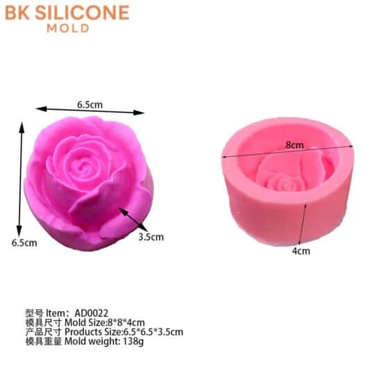 a pink mold in a shape of a rose