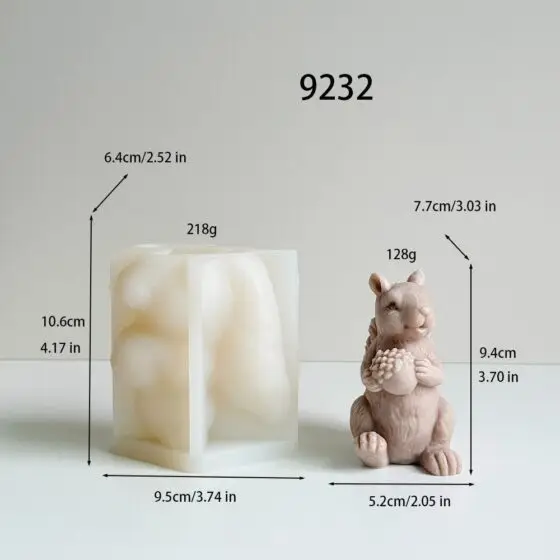 squirrel with acorn silicone mold 9232