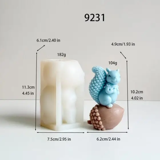 squirrel on acorn silicone mold 9231