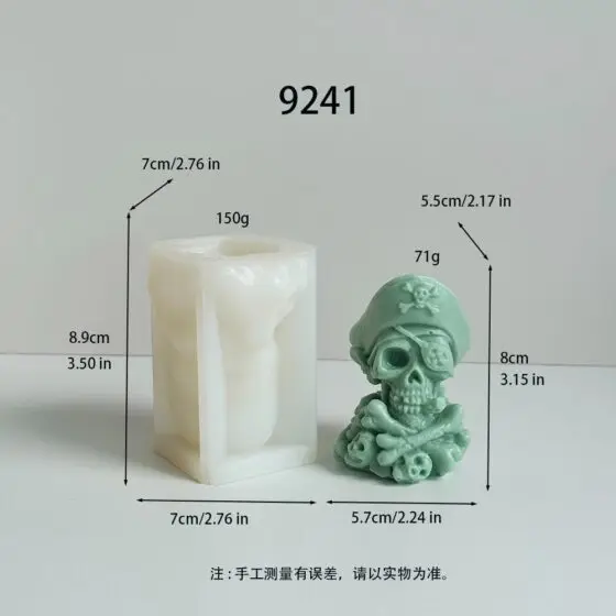 pirate skull silicone mold 9241
