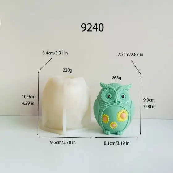 owl silicone mold 9240