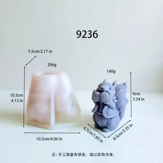 squirrel with coat silicone mold 9236
