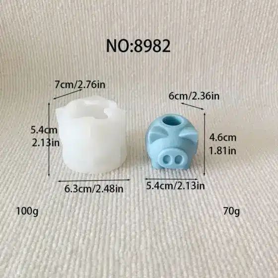 cute piggy silicone mold for candle soap resin - 8982 | baike silicone mold manufacturer