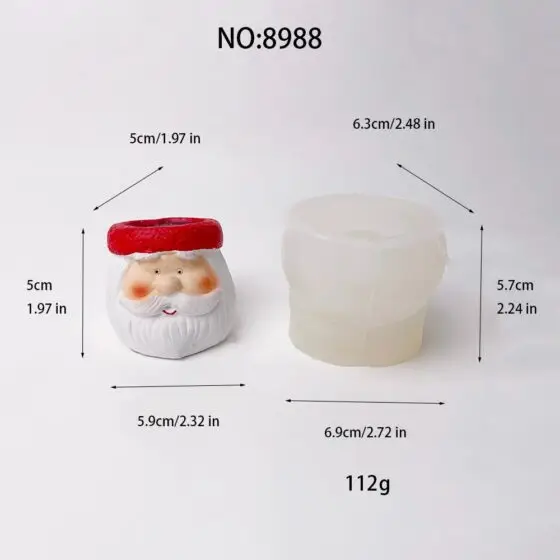 santa claus silicone mold - christmas - 8988 | baike silicone mold manufacturer