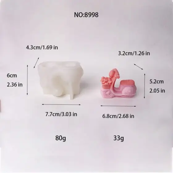 vintage scooter silicone mold - 8998 | baike silicone mold manufacturer