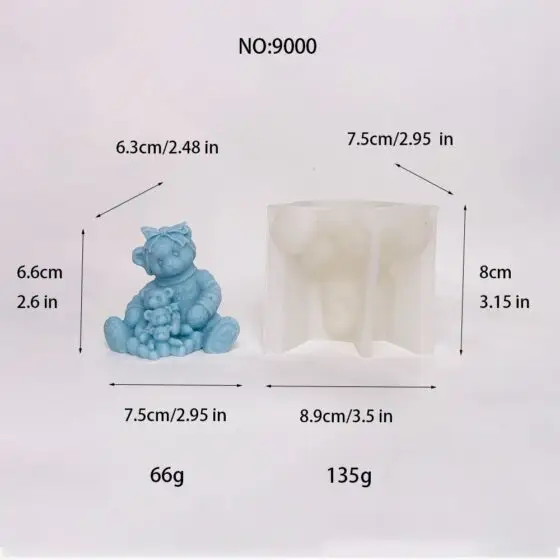 mother bear with cubs silicone mold - 9000 | baike silicone mold manufacturer