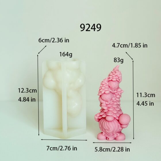 gnome christmas tree silicone mold 9249