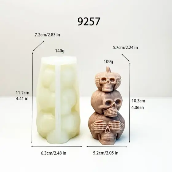 three wise monkeys halloween silicone mold - 9257 | baike silicone mold manufacturer