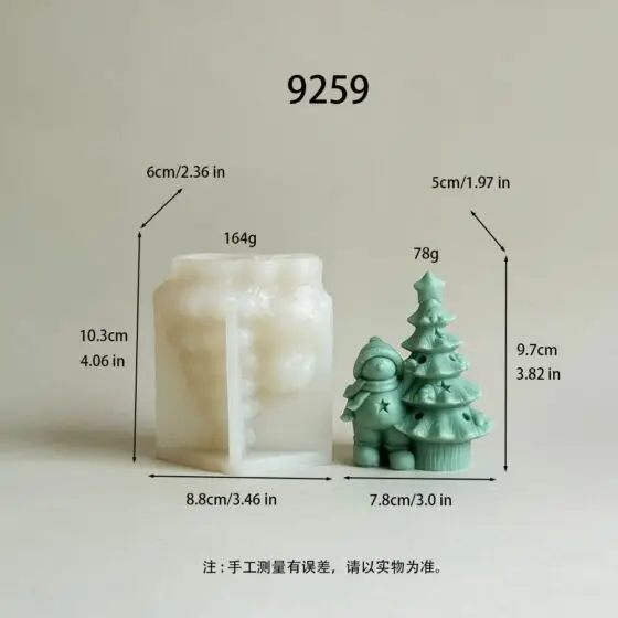 snowman with christmas tree silicone mold - 9259 | baike silicone mold manufacturer