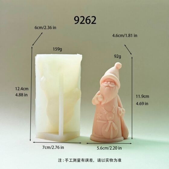 santa with gift bag silicone mold - 9262 | baike silicone mold manufacturer