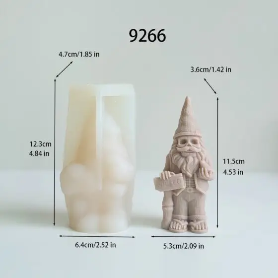 skull gnome with sign silicone mold - 9266 | baike silicone mold manufacturer