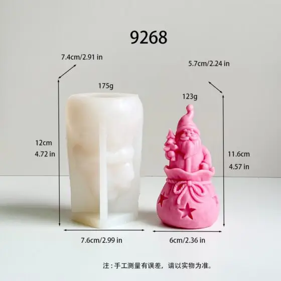 santa in gift bag silicone mold - 9268 | baike silicone mold manufacturer
