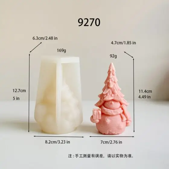 snowman with christmas tree silicone mold - 9270 | baike silicone mold manufacturer