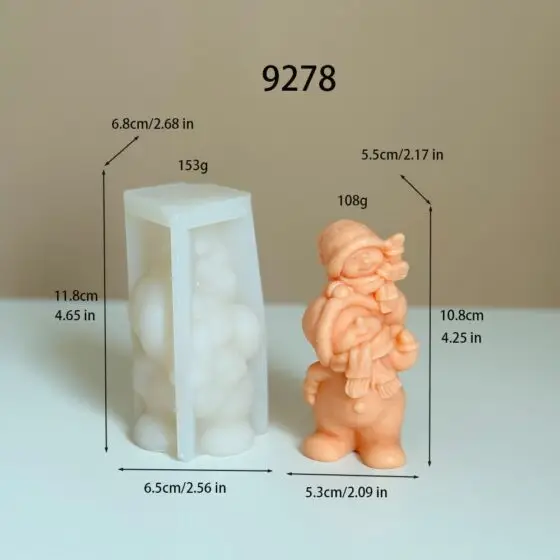 stacked snowmen silicone mold - 9278 | baike silicone mold manufacturer