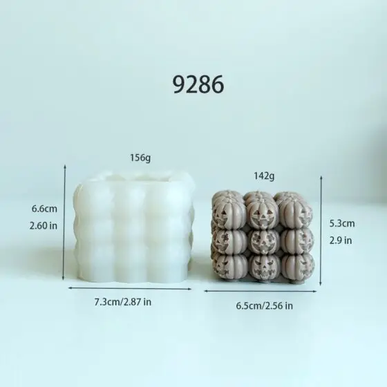 pumpkin cube silicone mold - 9286 | baike silicone mold manufacturer