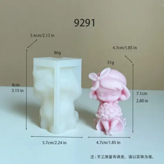 girl with flowers silicone mold - 9291 | baike silicone mold manufacturer