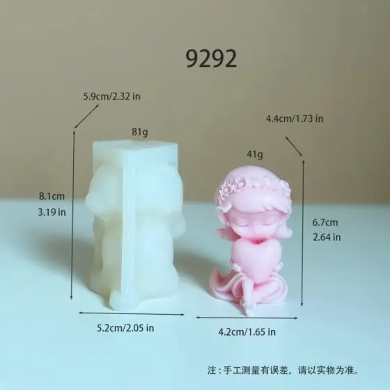 princess with heart silicone mold - 9292 | baike silicone mold manufacturer